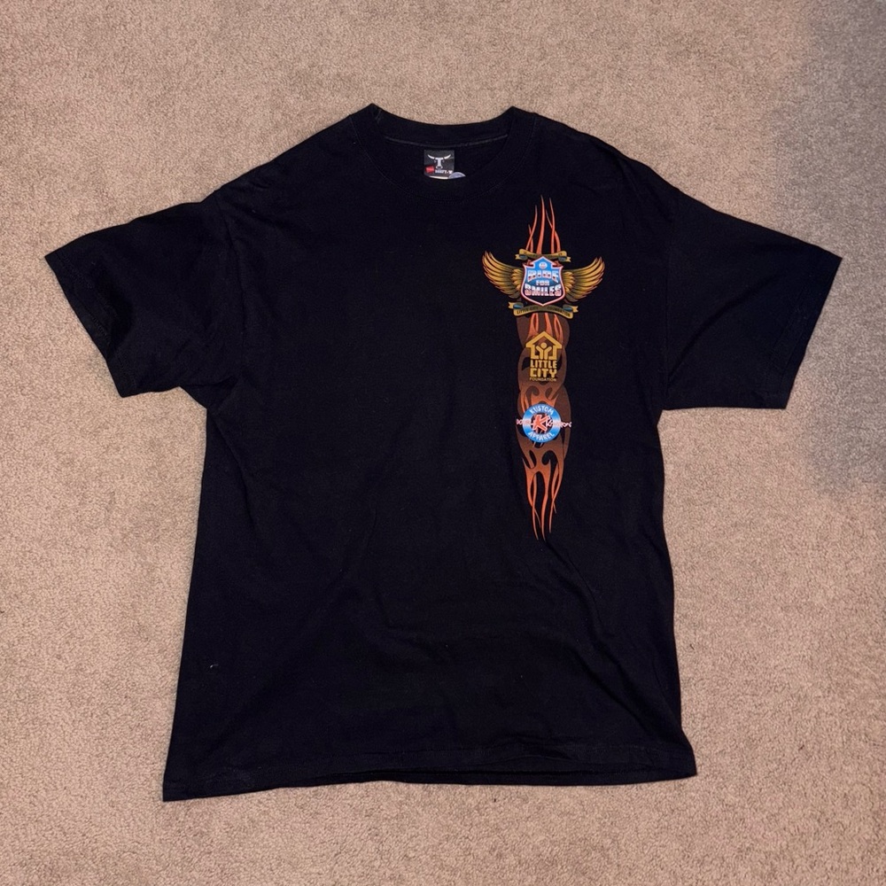 2008 ride for smiles Black Graphic T-Shirt for Men